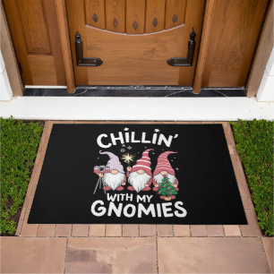 Gnome Family Christmas Chillin With My Gnomies Doormat