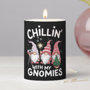 Gnome Family Christmas Chillin With My Gnomies Pillar Candle