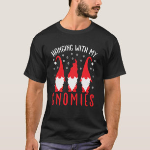 Gnome Family Christmas Hanging With My Gnomies Swe T-Shirt