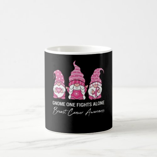 Gnome Fights Alone Family Matching Breast Cancer Coffee Mug