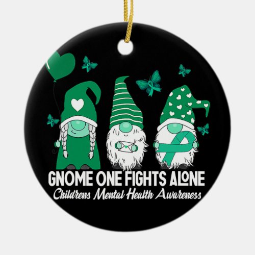 Gnome Fights Childrens Mental Health Awareness Ceramic Ornament