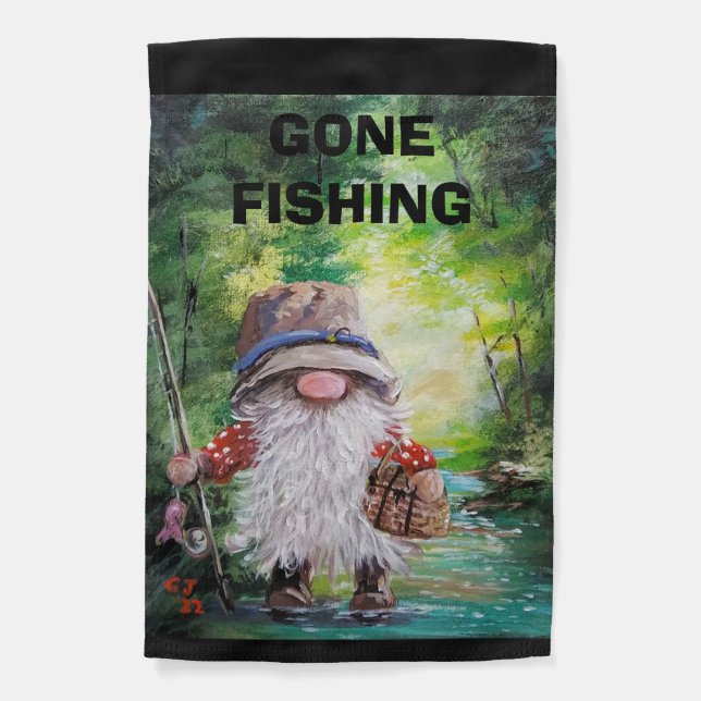 GNOME FISHING YARD FLAG (Front)