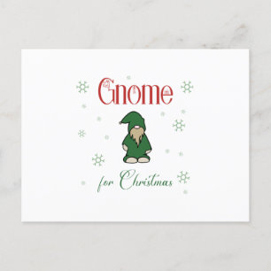 Gnome for Christmas Announcement Postcard