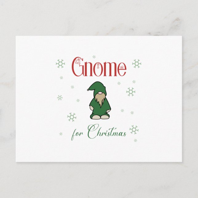 Gnome for Christmas Announcement Postcard (Front)