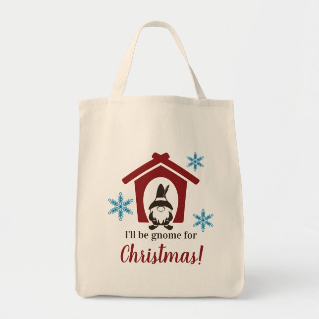 Gnome for Christmas Custom Colors Tote Bag (Front)