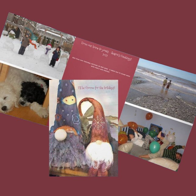 Gnome for Holidays Editable Tri-Fold Holiday Card (Creator Uploaded)