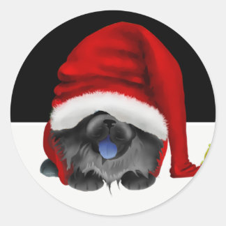 GNOME for the Chowlidays -black chow stickers