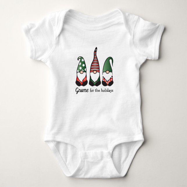 Gnome For The Holidays Baby Bodysuit (Front)