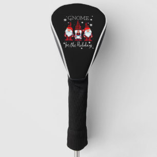 Gnome for the Holidays Buffalo Plaid 3 Gnomes Golf Head Cover