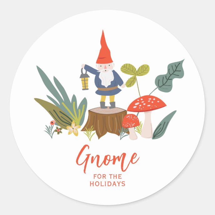 Gnome for the Holidays Christmas Classic Round Sticker