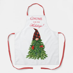 Gnome for the Holidays Christmas Tree Script Cute Apron