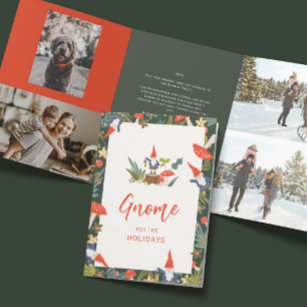 Gnome for the Holidays Christmas Tri-Fold Holiday Card