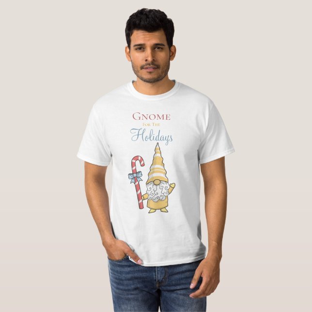 Gnome For The Holidays Festive Christmas T-Shirt (Front Full)