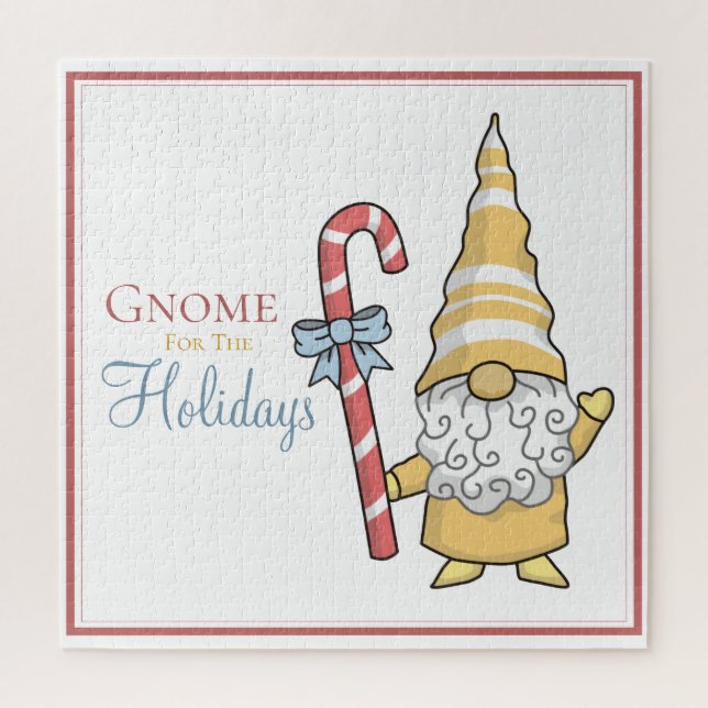 Gnome For The Holidays Festive Christmas XMas Jigsaw Puzzle (Vertical)