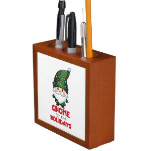 Gnome For The Holidays Funny & Adorable Christmas Desk Organizer