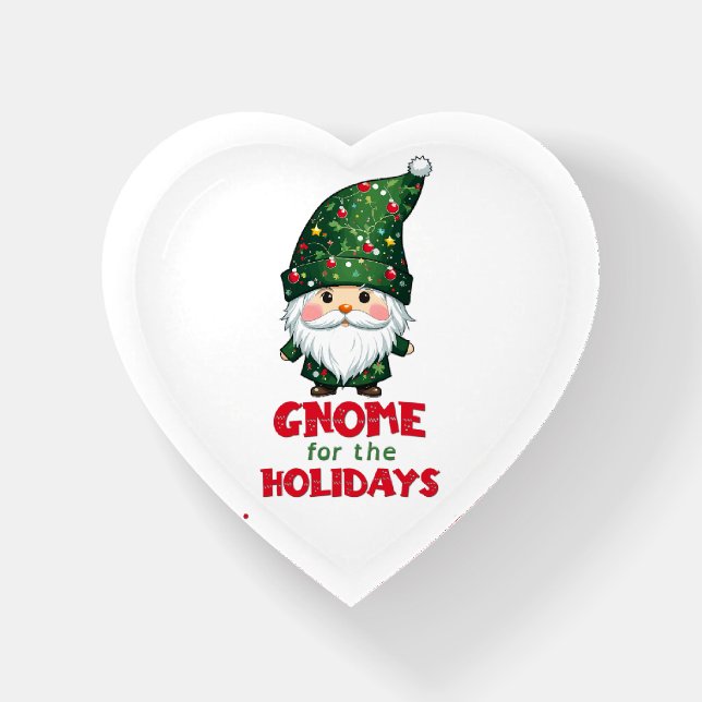 Gnome For The Holidays Funny & Adorable Christmas  Paperweight (Front)