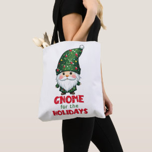 Gnome For The Holidays Funny & Adorable Christmas Tote Bag