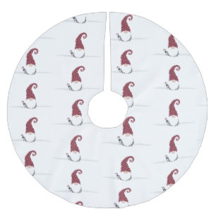 Gnome for the Holidays Scandinavian design Brushed Polyester Tree Skirt