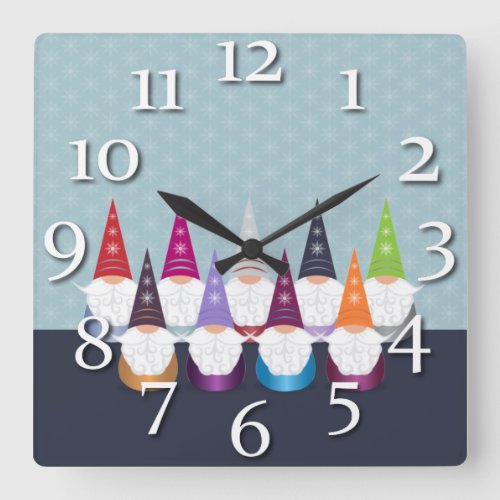 Gnome For The Holidays Square Wall Clock