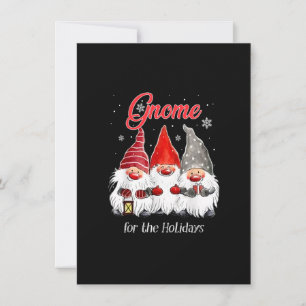 Gnome for the Holidays Three Gnomes Christmas Paja Invitation