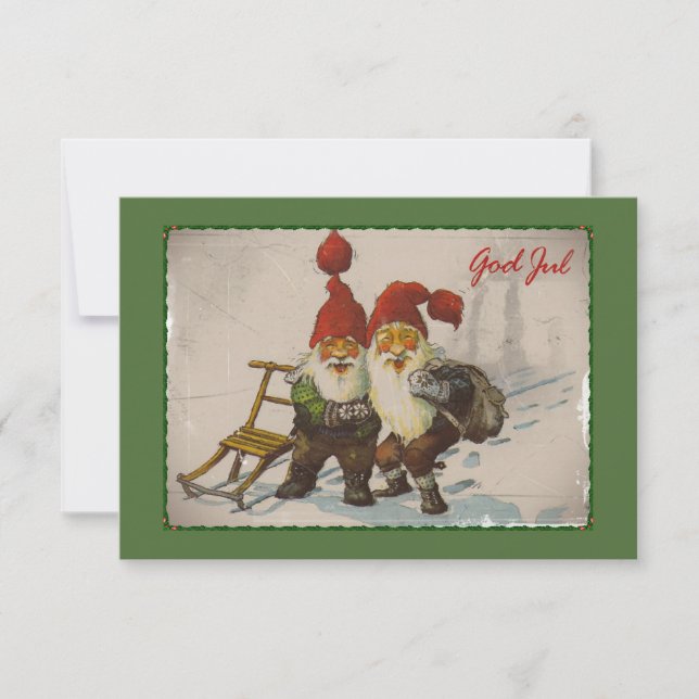 Gnome Friends at Christmas Invitation (Front)