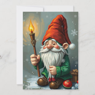 Gnome Funny Trendy Whimsical Fantasy No Photo Holiday Card