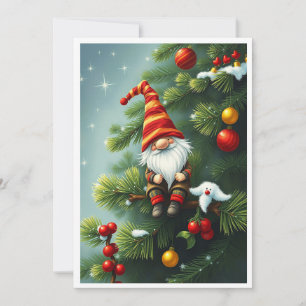 Gnome Funny Trendy Whimsical Fantasy No Photo Holiday Card