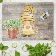 Gnome, Garden Gnome Kitchen Towel