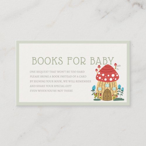 Gnome Garden Mushroom Green Book Request Enclosure Card