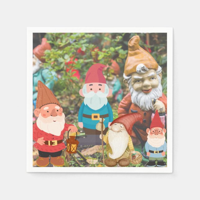 Gnome Garden Napkins (Front)