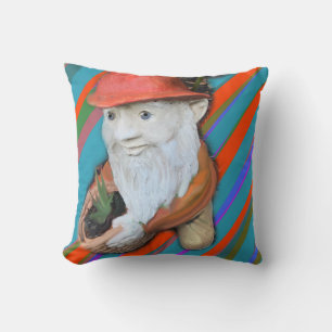 Gnome Gardener In Meditation Throw Pillow