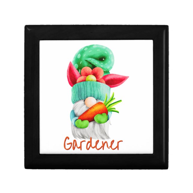 Gnome Gardener with Carrot and Flower   Gift Box (Front)