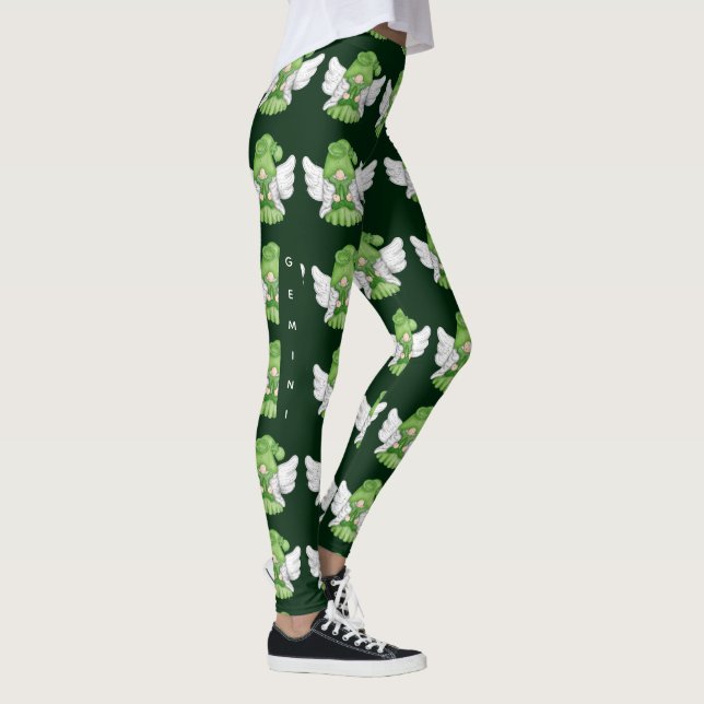 Gnome Gemini Astrology Sign Angel Leggings (Right)