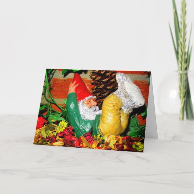 Gnome Giggles Greeting Card (Front)