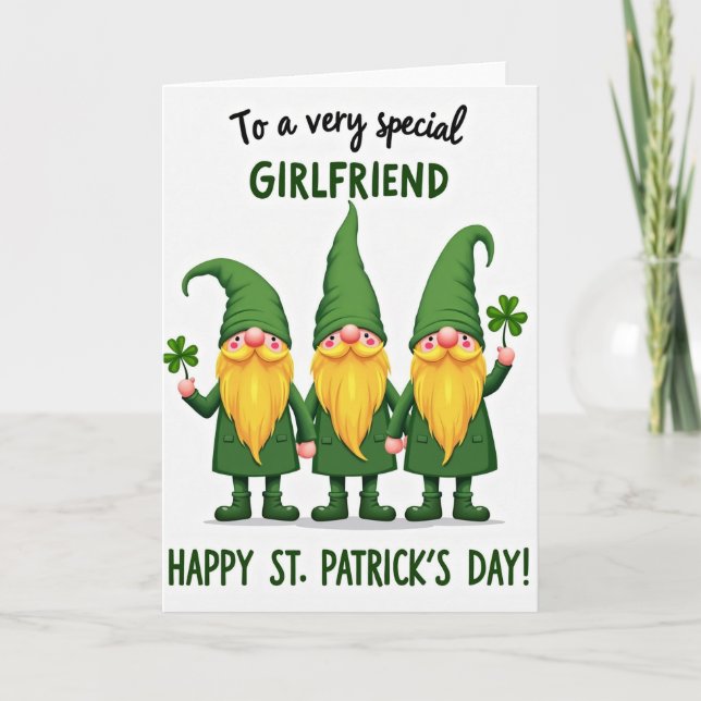 Gnome Girlfriend St Patricks Card (Front)