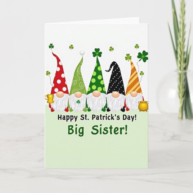 Gnome Glitter St Patricks Card (Front)