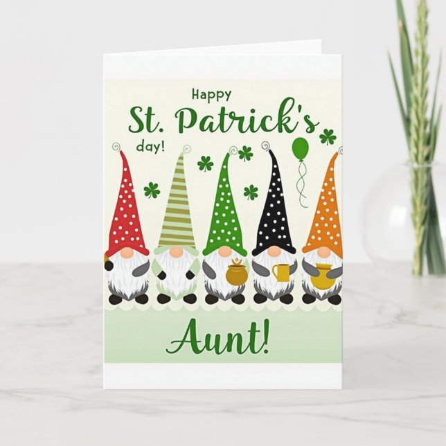 Gnome Glitter St Patricks Day Card (Front)