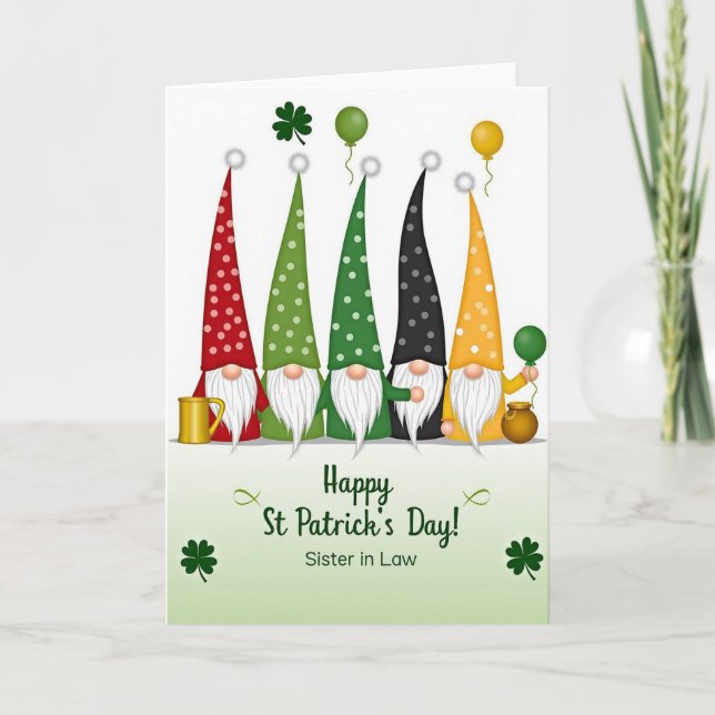 Gnome Glitter Texture Holiday Card (Front)