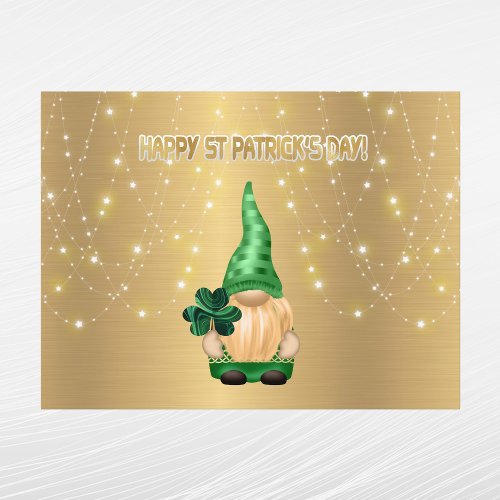 Gnome Gold Lights Shamrock St Patricks Day Holiday Postcard