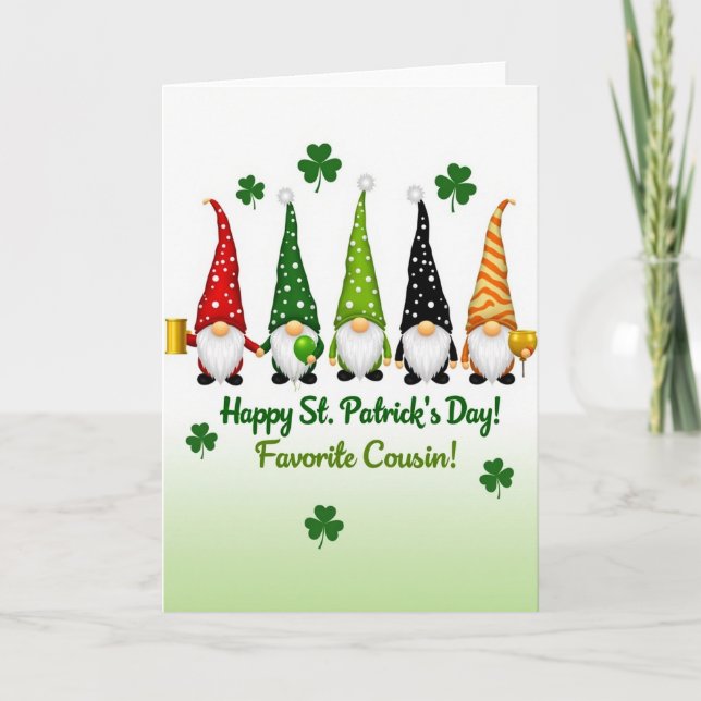 Gnome Gold Pot St Patricks Day Card (Front)