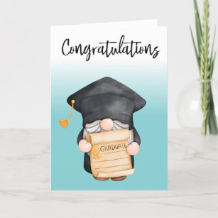 Gnome Graduate Graduation Congratulation  Holiday Card