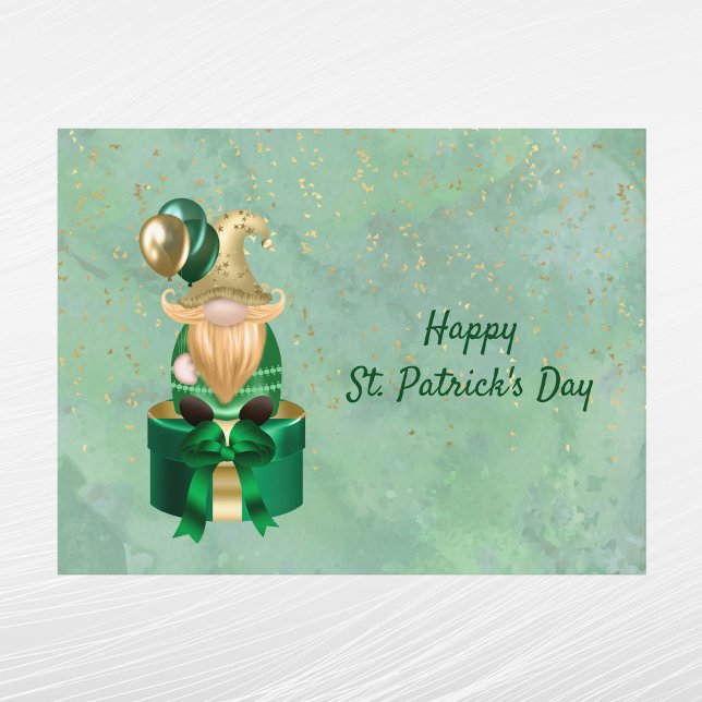 Gnome Green Gold Package St Patricks Day Holiday Postcard (Creator Uploaded)