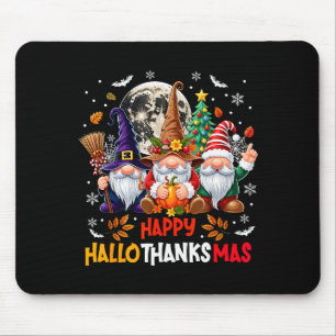 Gnome Hallothanksmas Halloween Thanksgiving Christ Mouse Pad