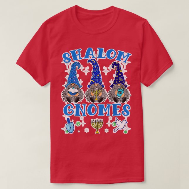 Gnome Hanukkah Funny Jewish Shalom  (2)  T-Shirt (Design Front)