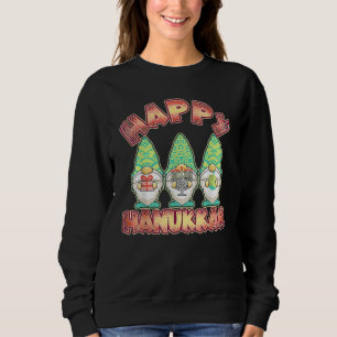 Gnome Hanukkah Jewish Candles Festival Menorah Dre Sweatshirt