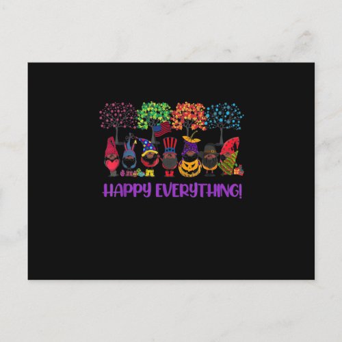 Gnome Happy Everything Happy Christmas Merry Xma Postcard