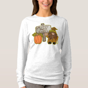 Gnome Happy Fall Y'all! Orange Pumpkin Sign T-Shirt