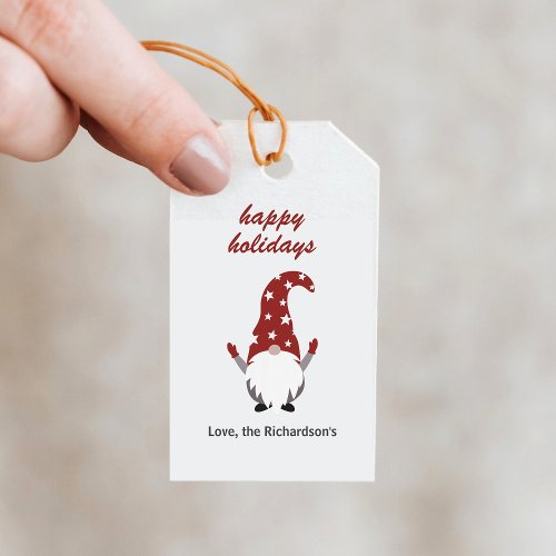 Gnome Happy Holiday Gift Tags