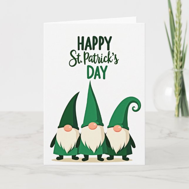Gnome Happy St Patricks Day Card (Front)