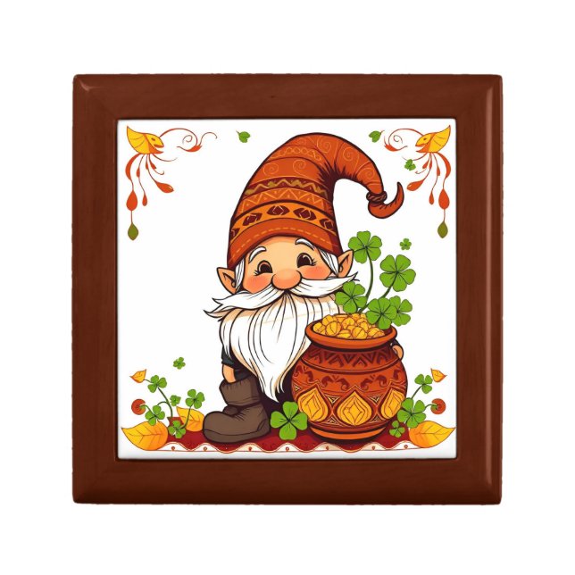 Gnome Happy St. Patrick's Day Shamrock Gift Box (Front)